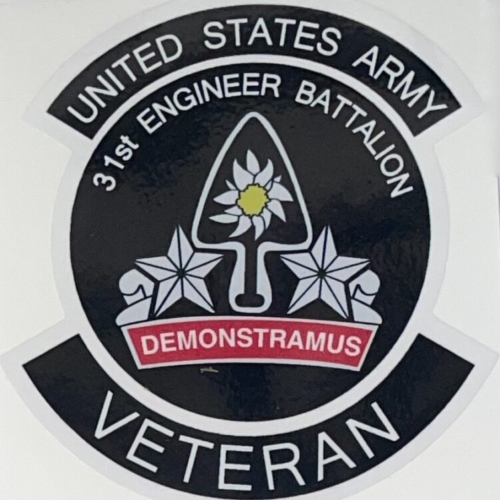 US Army 31st Engineer Battalion Veteran Sticker D268