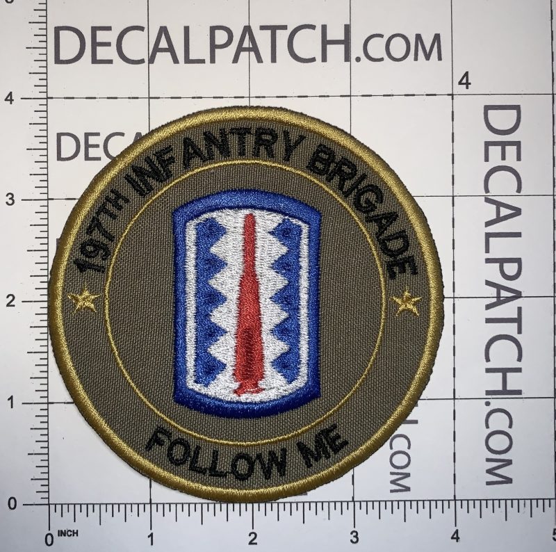 US Army OCP 197th Infantry Brigade Follow Me Patch Decal Patch Co