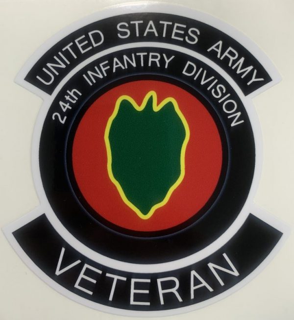 US Army 24th Infantry Division Veteran Sticker Decal Patch Co