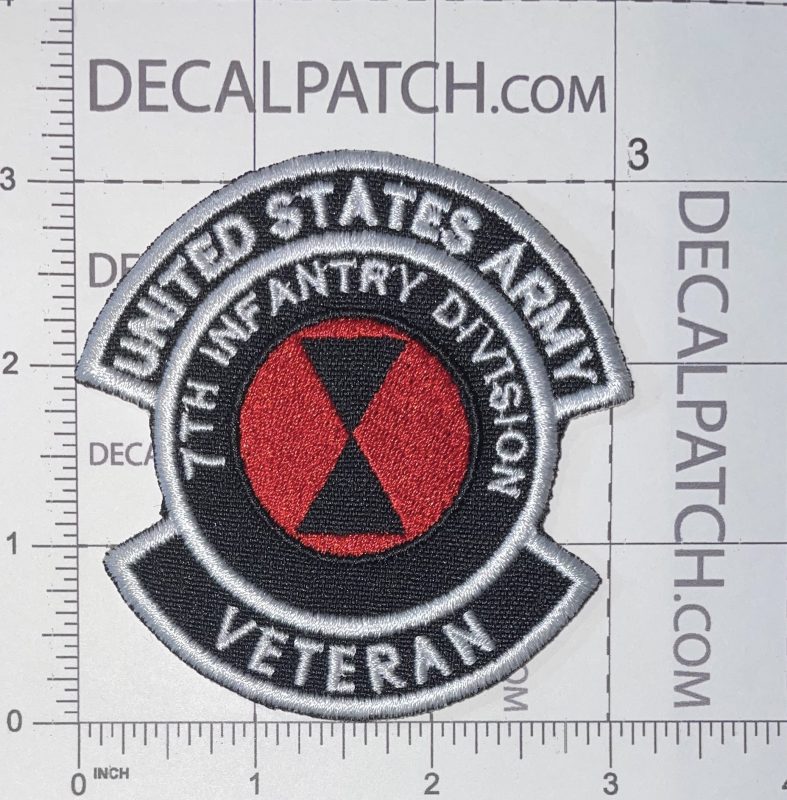 US Army 7th Infantry Division Veteran Patch 3 Decal Patch Co