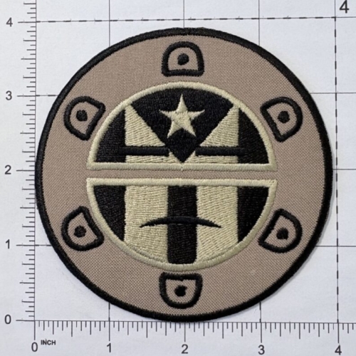 Puerto Rico Flag Sun Tribal Sol Taino Patch Tan