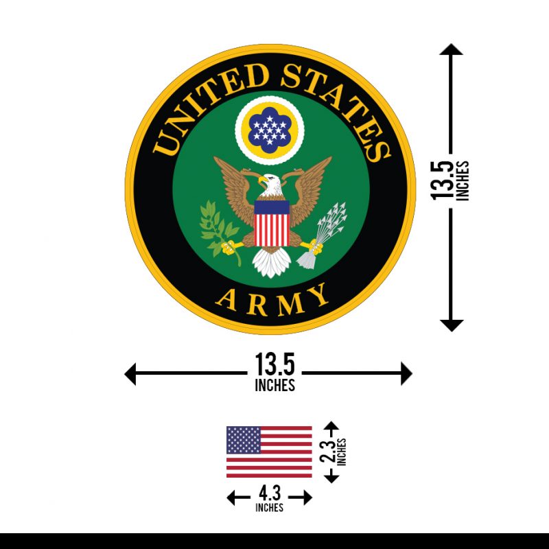 US Army Brand Logo Short Sleeve White Polyester T Shirt Decal Patch Co