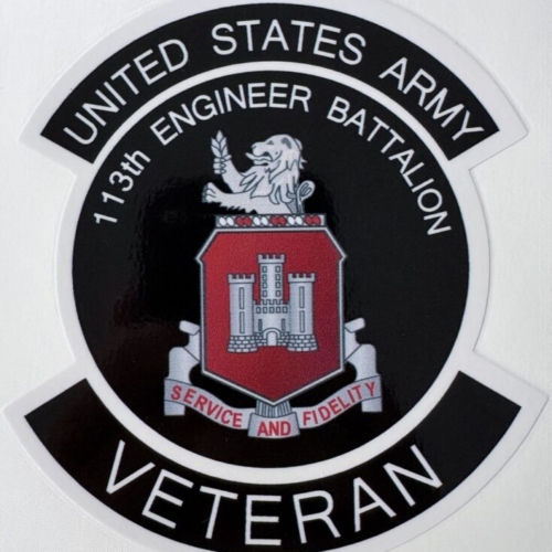 US Army 113th Engineer Battalion Veteran Sticker D603