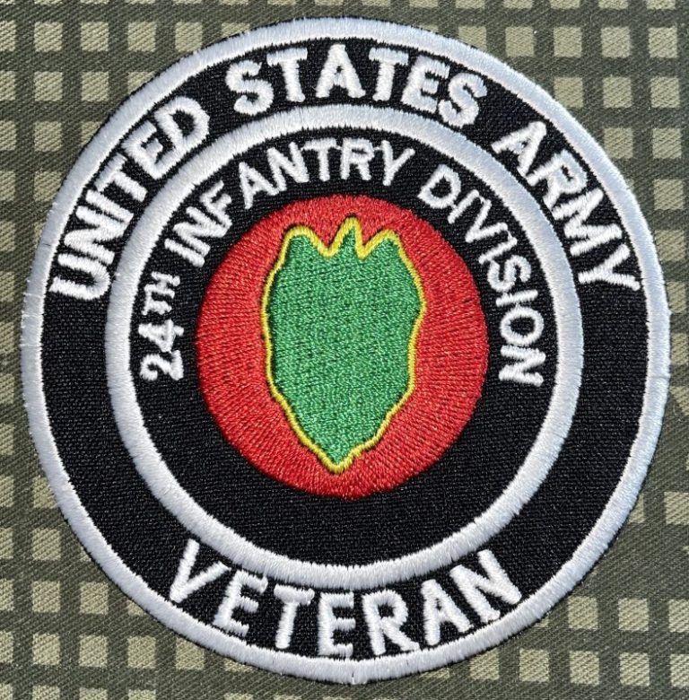 US Army 24th Infantry Division Veteran Patch - Decal Patch - Co