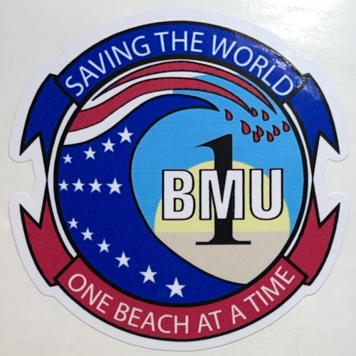 USN BMU-1  Saving the World  One Beach at a Time Sticker