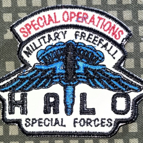 US Army White Military Freefall HALO Special Forces Patch
