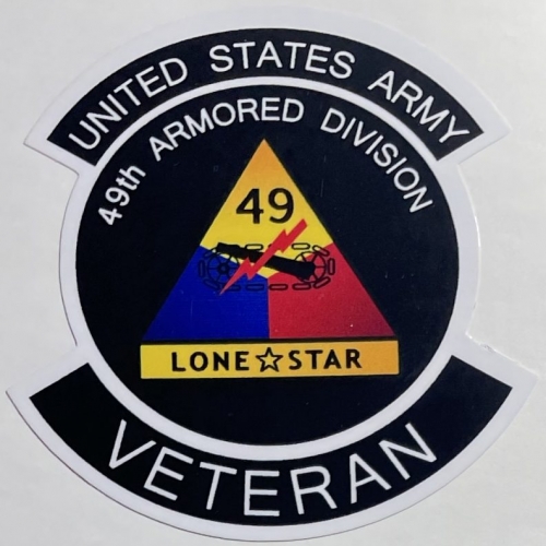 US Army 49th Armored Division “Lone Star” Veteran Sticker