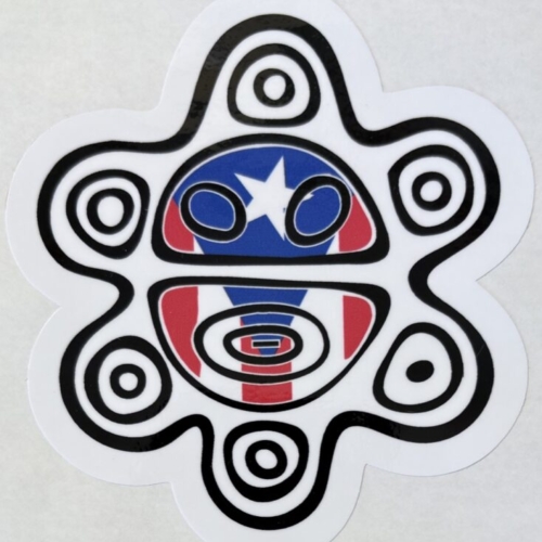Puerto Rico Sun Tribal Sol Taino Flag Sticker Waterproof D636