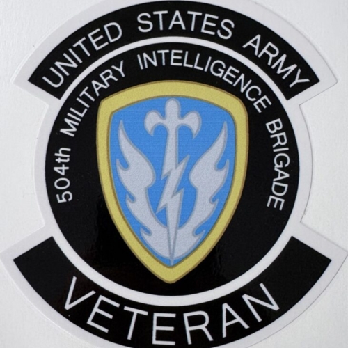 US Army 504th Military Intelligence Brigade Veteran Sticker D597